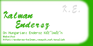 kalman endersz business card